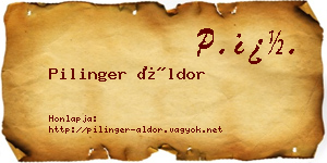 Pilinger Áldor névjegykártya